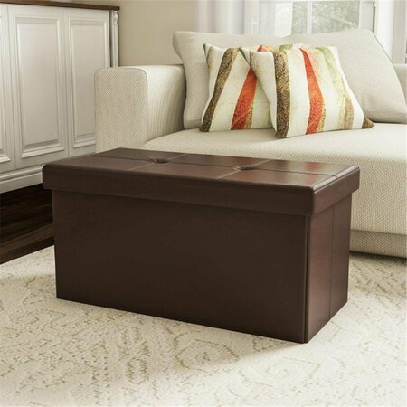 DAPHNES DINNETTE Large Foldable Storage Bench Ottoman - Brown DA3238095